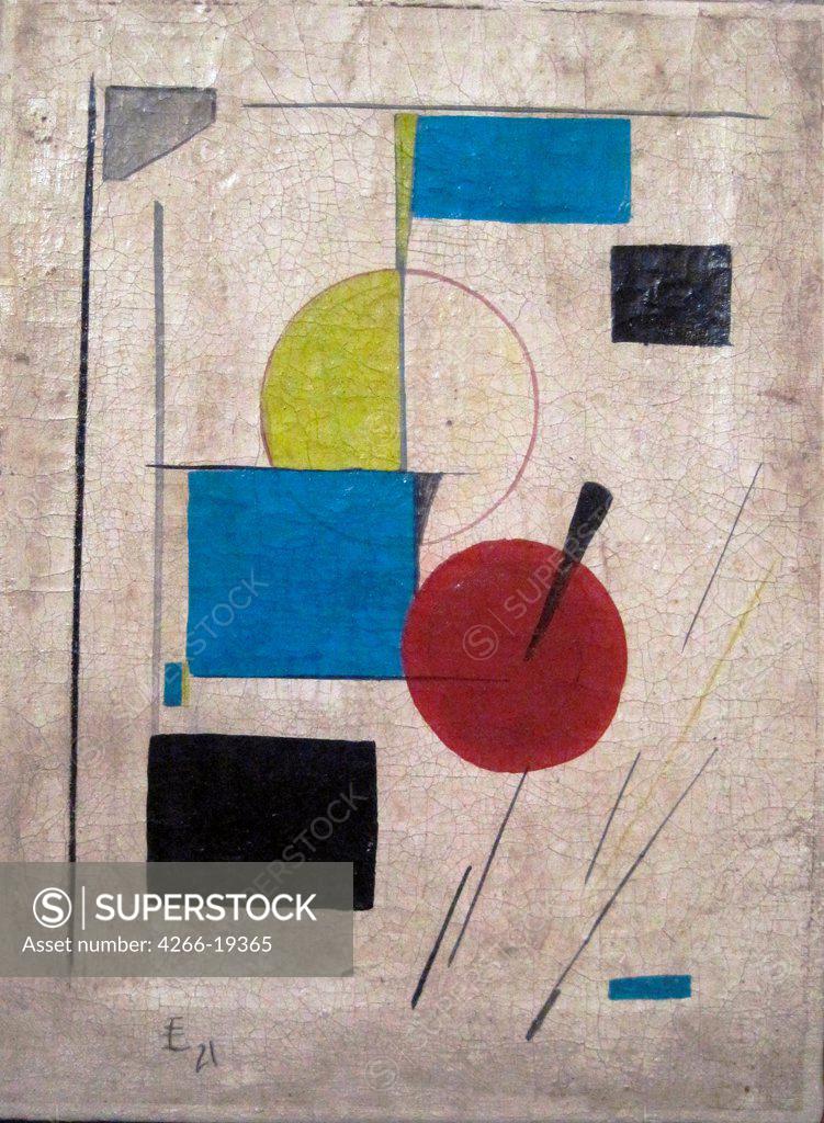 Stock Photo: 4266-19365 Suprematist Composition by Lissitzky, El (1890-1941)/ Private Collection/ 1921/ Russia/ Oil on canvas/ Constructivism/ Abstract Art