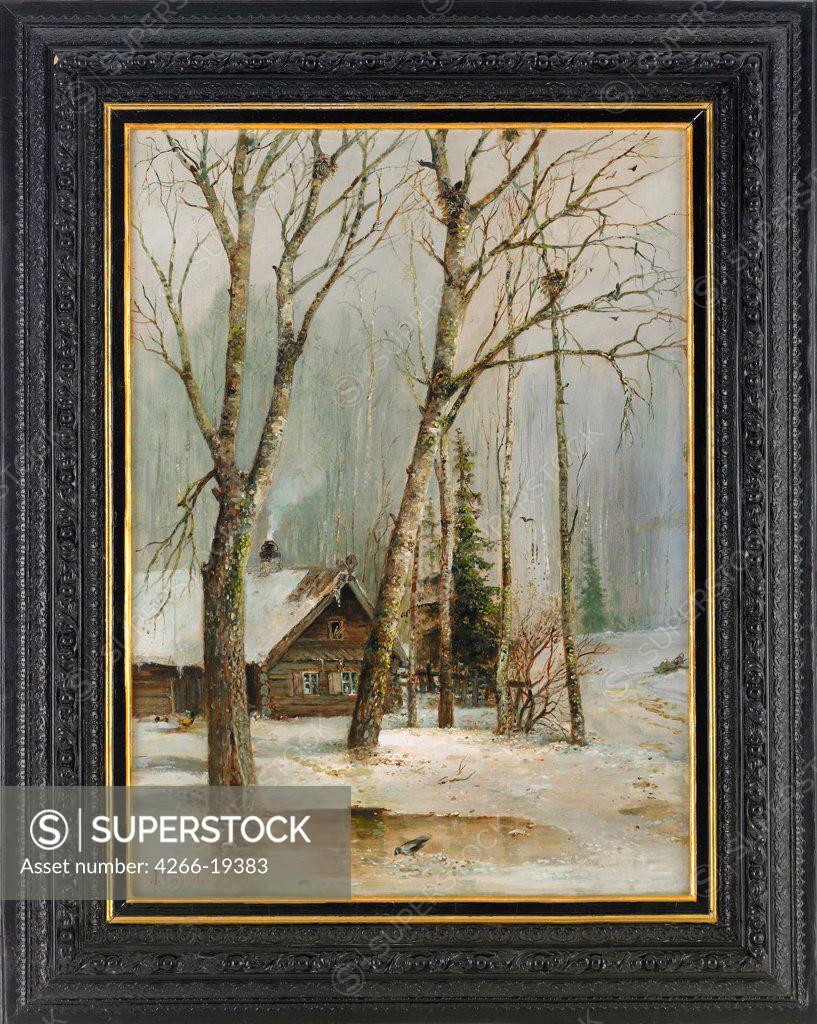 Stock Photo: 4266-19383 Cottage in the Woods by Savrasov, Alexei Kondratyevich (1830-1897)/ Private Collection/ Russia/ Oil on canvas/ Realism/ 84x61/ Landscape