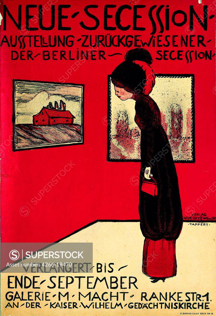 Stock Photo: 4266-19470 New Secession (Poster) by Tappert, Georg (1880-1957)/ Museum fur Kunst und Gewerbe Hamburg/ 1910/ Germany/ Colour lithograph/ Art Nouveau/ Poster and Graphic design
