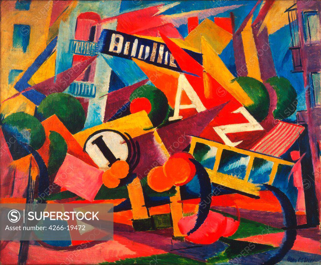 Stock Photo: 4266-19472 Streetnoise by Moeller, Otto (1883-1964)/ Berlinische Galerie - Landesmuseum fur Moderne Kunst, Fotografie und Architektur/ 1920/ Germany/ Oil on canvas/ Expressionism/ 62x75,5/ Genre
