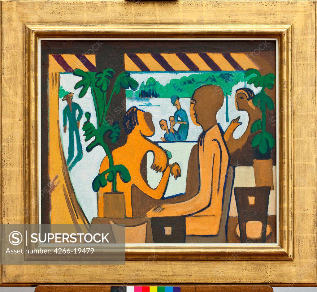 Stock Photo: 4266-19479 Brown Figures in a Cafe by Kirchner, Ernst Ludwig (1880-1938)/ Museum Ludwig, Cologne/ 1928-1929/ Germany/ Oil on canvas/ Expressionism/ Genre