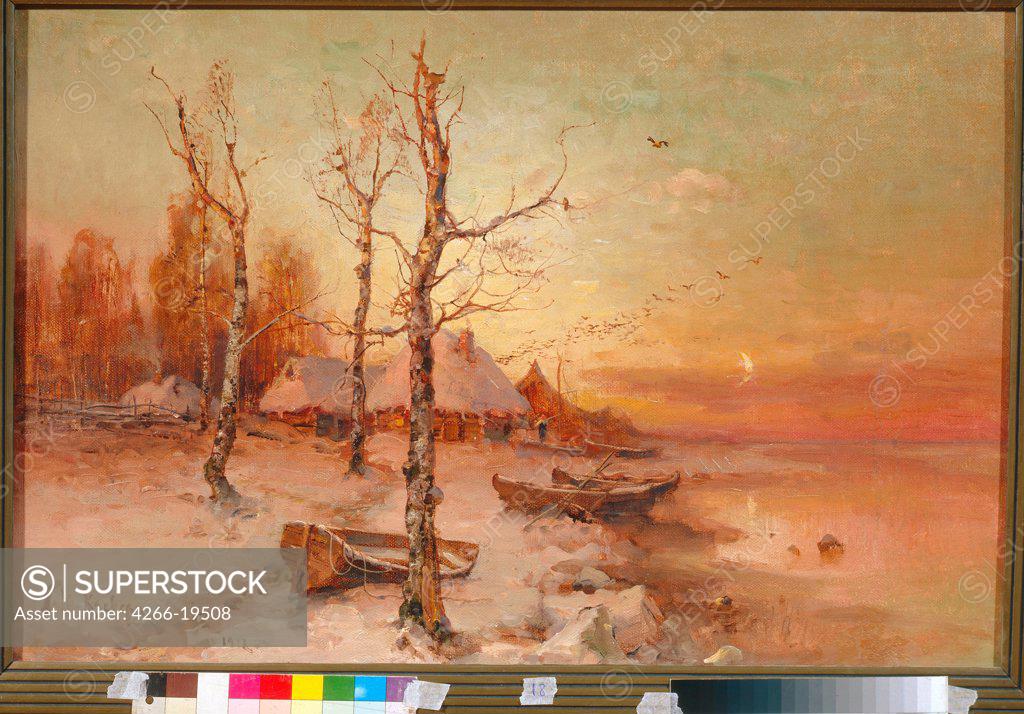 Stock Photo: 4266-19508 Landscape by Klever, Juli Julievich (Julius), von (1850-1924)/ Private Collection/ 1912/ Russia/ Oil on canvas/ Realism/ 49x74/ Landscape