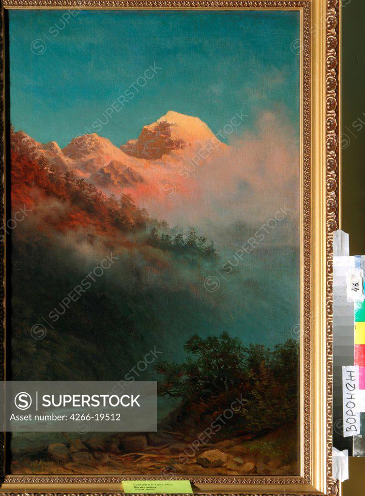 Stock Photo: 4266-19512 Sunrise by Kuindzhi, Arkhip Ivanovich (1842-1910)/ Regional I. Kramskoi Art Museum, Voronezh/ Russia/ Oil on canvas/ Realism/ 84x49,5/ Landscape