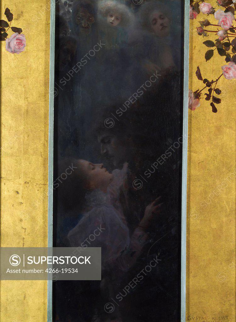 Stock Photo: 4266-19534 Allegory of love by Klimt, Gustav (1862-1918)/ Vienna Museum/ 1895/ Austria/ Oil on canvas/ Art Nouveau/ 60x44/ Genre,Mythology, Allegory and Literature