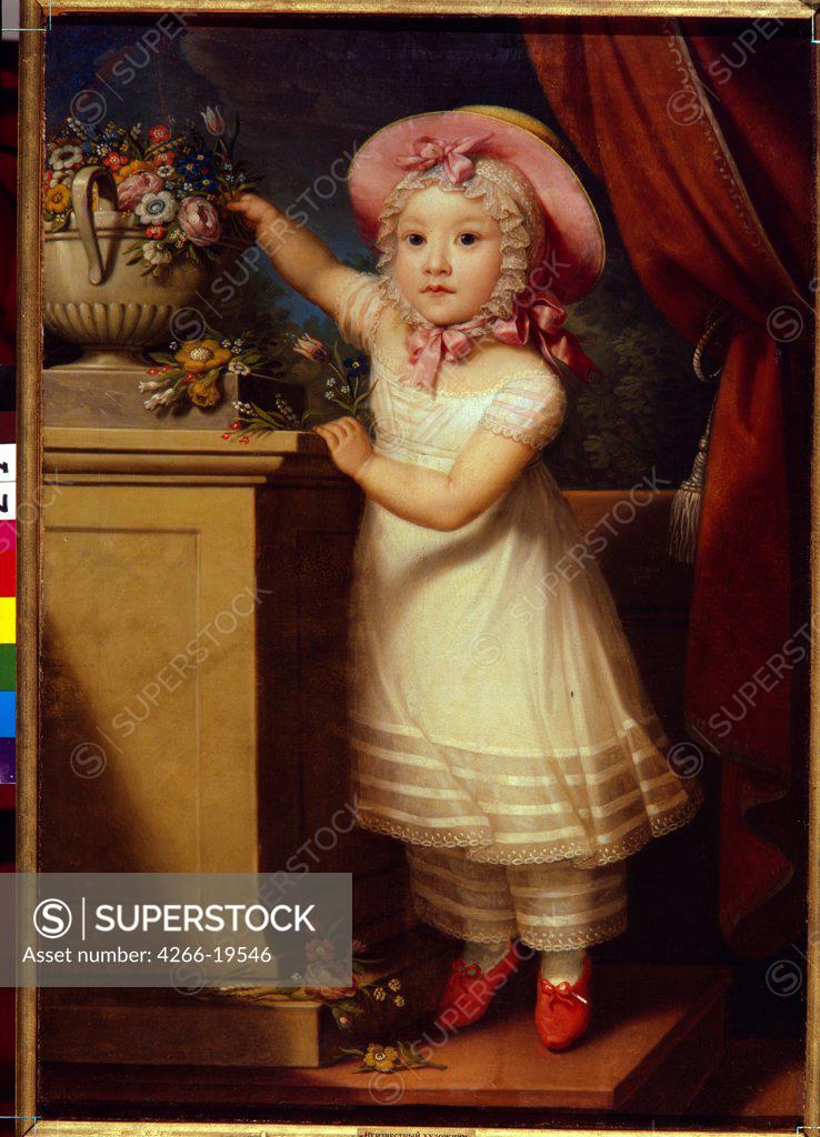 Stock Photo: 4266-19546 Portrait of Ekaterina Dmitrievna Obreskova (1822-1874) by Anonymous  / State A. Radishchev Art Museum, Saratov/ ca 1825/ Russia/ Oil on canvas/ Romanticism/ 93x65/ Portrait