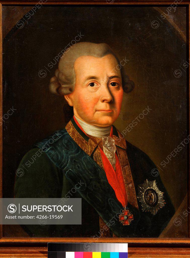 Stock Photo: 4266-19569 Portrait of Fyodor Ivanovich Wadkowski (1712-1783) by Anonymous, 18th century  / A. Suvorov State Memorial Museum, St. Petersburg/ Russia/ Oil on canvas/ Classicism/ Portrait