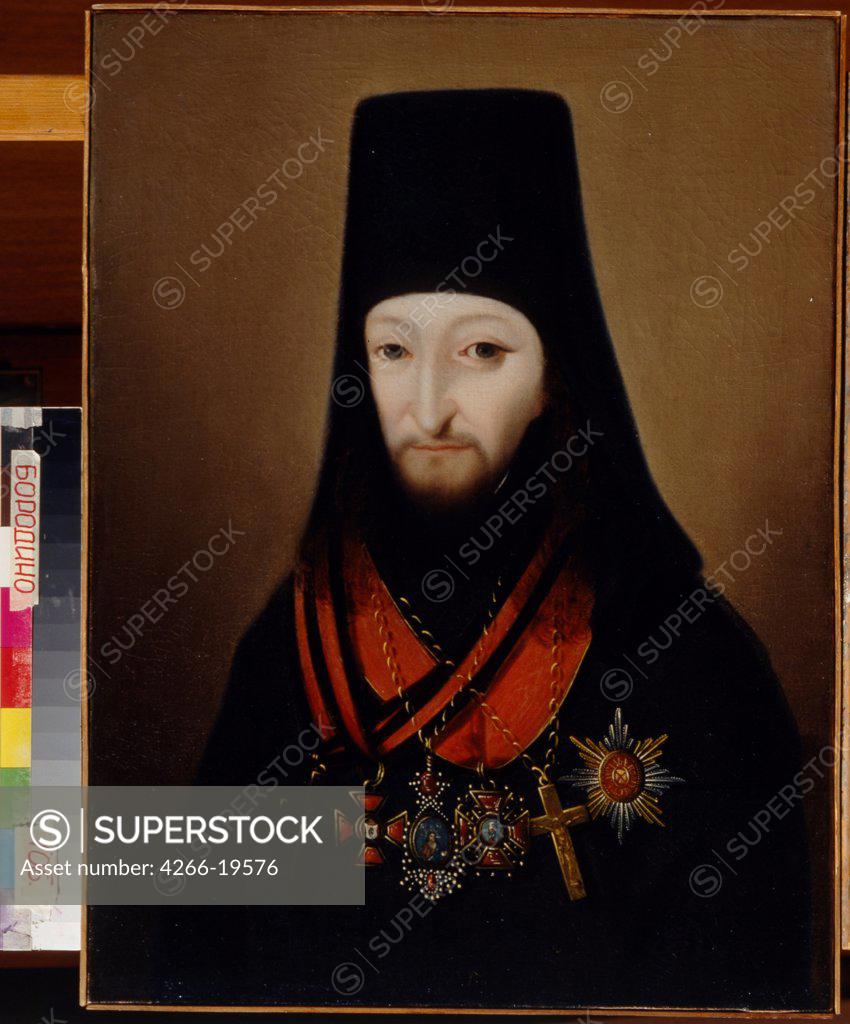 Stock Photo: 4266-19576 Portrait of Archbishop Joseph Count Argutinsky-Dolgoruky (1743-1801) by Anonymous, 18th century  / State Borodino War and History Museum, Moscow/ 1840s/ Russia/ Oil on canvas/ Neoclassicism/ Portrait