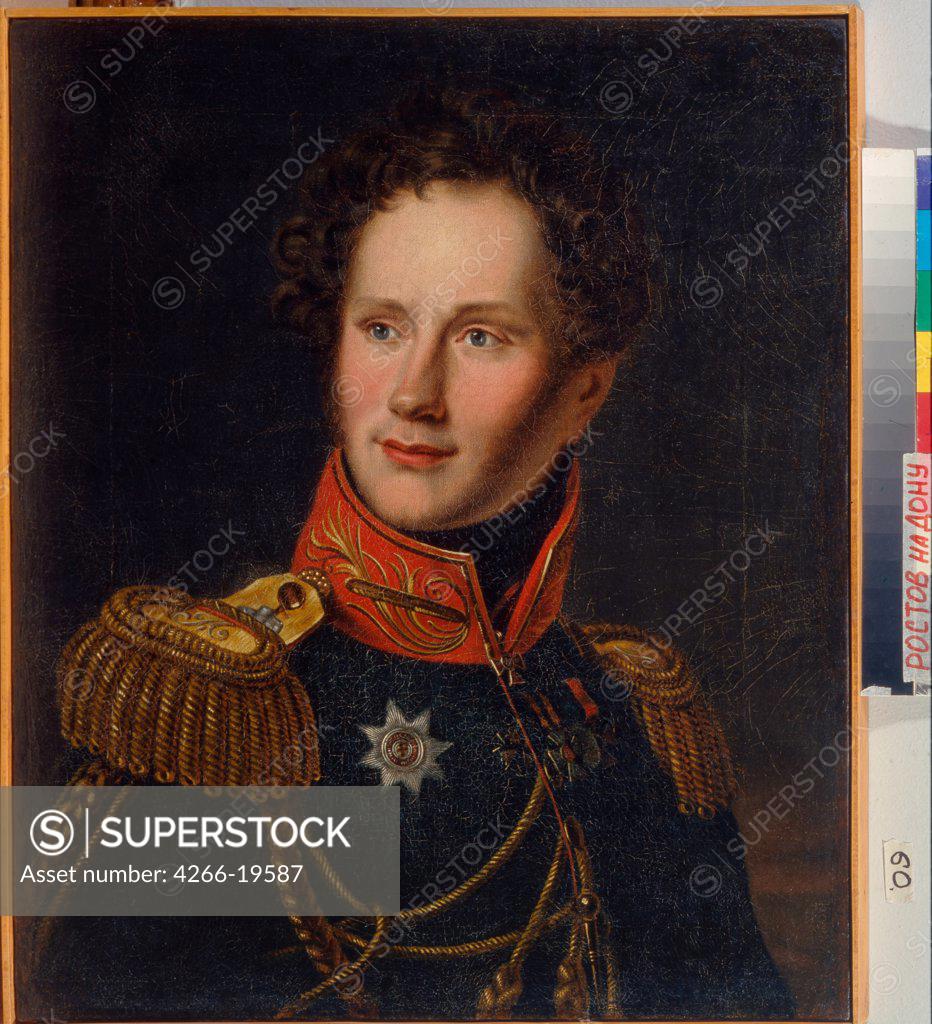 Stock Photo: 4266-19587 Portrait of Count Alexey Fyodorovich Orlov (1787-1862) by Anonymous, 18th century  / Regional Art Museum, Rostov on Don/ c. 1810/ Russia/ Oil on canvas/ Romanticism/ Portrait