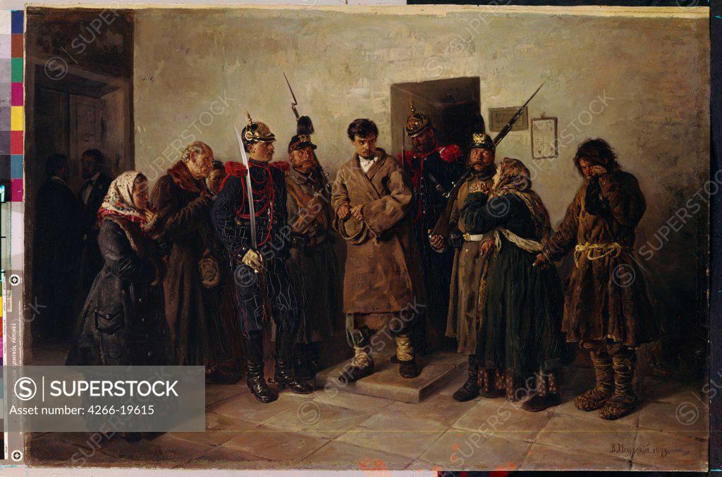 Stock Photo: 4266-19615 Convict by Makovsky, Vladimir Yegorovich (1846-1920)/ State Russian Museum, St. Petersburg/ 1879/ Russia/ Oil on canvas/ Realism/ 76,5x113/ Genre