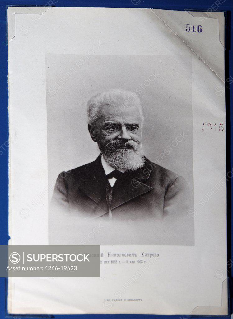 Stock Photo: 4266-19623 Portrait of the writer Vasily Nikolayevich Khitrovo (1834-1903) by Anonymous  / State Central Literary Museum, Moscow/ 1903/ Russia/ Lithograph/ Portrait