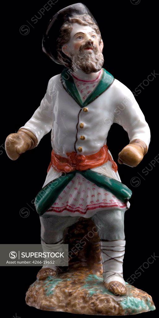 Stock Photo: 4266-19652 Fist Fighter by Anonymous  / Private Collection/ Mid of the 19th cen./ Russia/ Porcelain, overglaze decoration/ Applied Arts/ H 16/ Genre,Objects