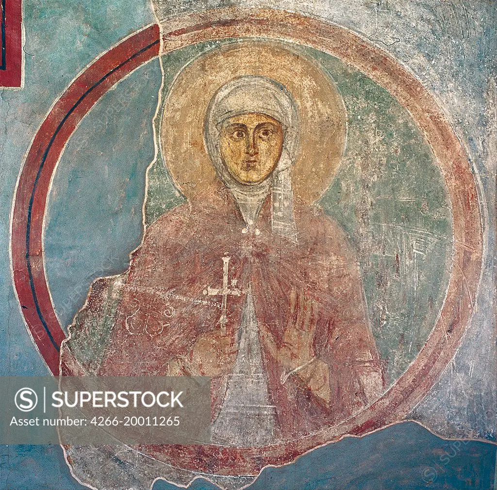 Saint Sophia by Ancient Russian frescos   / Saint Sophia Cathedral, Kiev / 11th century / Russia / Fresco / Bible /Old Russian Art