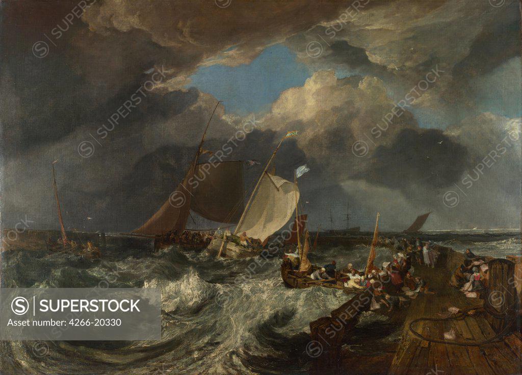 Stock Photo: 4266-20330 Calais Pier by Turner, Joseph Mallord William (1775-1851)/ National Gallery, London/ 1803/ England/ Oil on canvas/ Romanticism/ 172x240/ Landscape