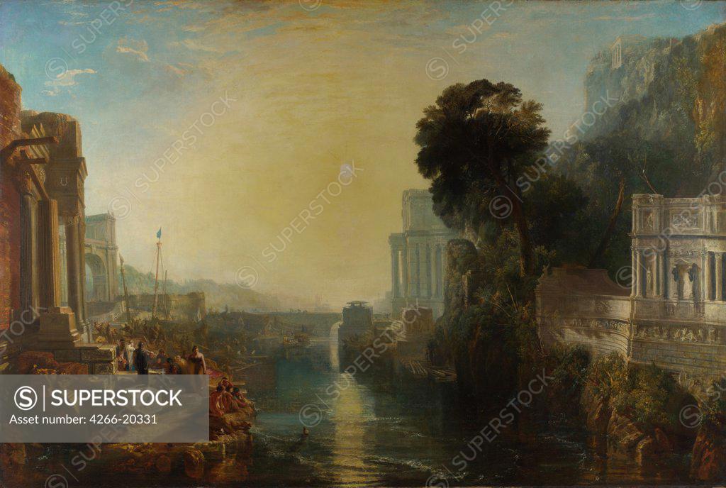 Stock Photo: 4266-20331 Dido building Carthage (The Rise of the Carthaginian Empire) by Turner, Joseph Mallord William (1775-1851)/ National Gallery, London/ 1815/ England/ Oil on canvas/ Romanticism/ 155,5x230/ Landscape,Mythology, Allegory and Literature