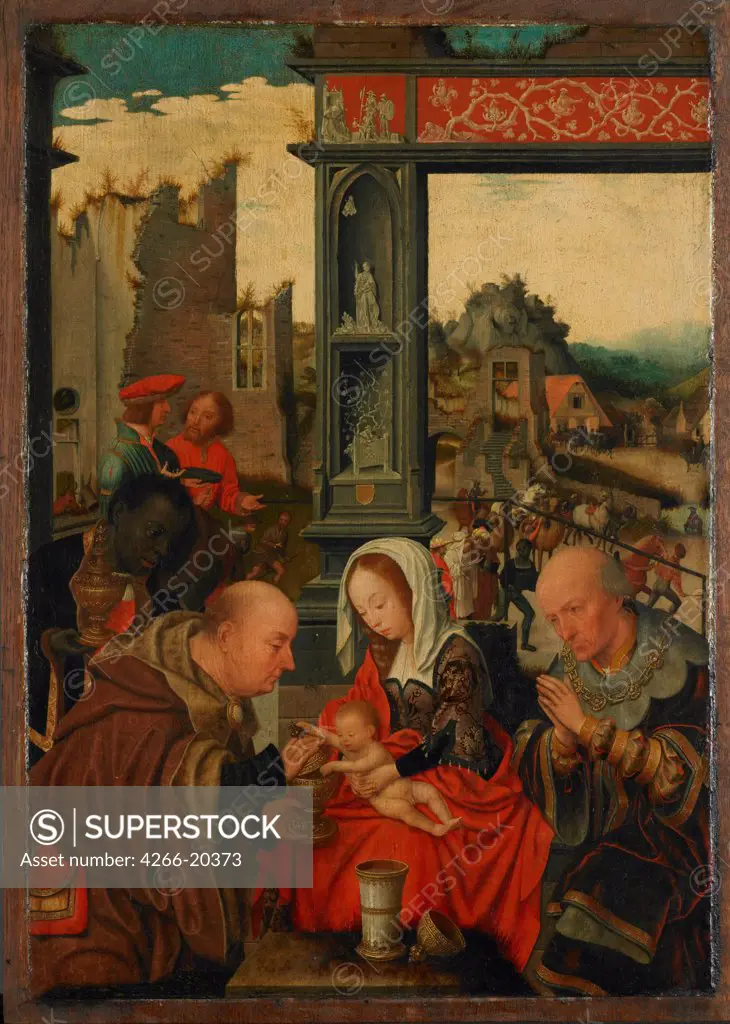 The Adoration of the Kings by Mostaert, Jan (1472/73-1555/56)/ Museum Boijmans Van Beuningen, Rotterdam/ 1525/ The Netherlands/ Oil on wood/ Early Netherlandish Art/ 51x36,7/ Bible