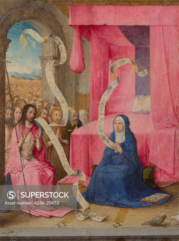 Stock Photo: 4266-20453 Christ appearing to the Virgin with the Redeemed of the Old Testament by Juan de Flandes (ca. 1465-1519)/ National Gallery, London/ c. 1500/ The Netherlands/ Oil on wood/ Early Netherlandish Art/ 21,2x15,4/ Bible
