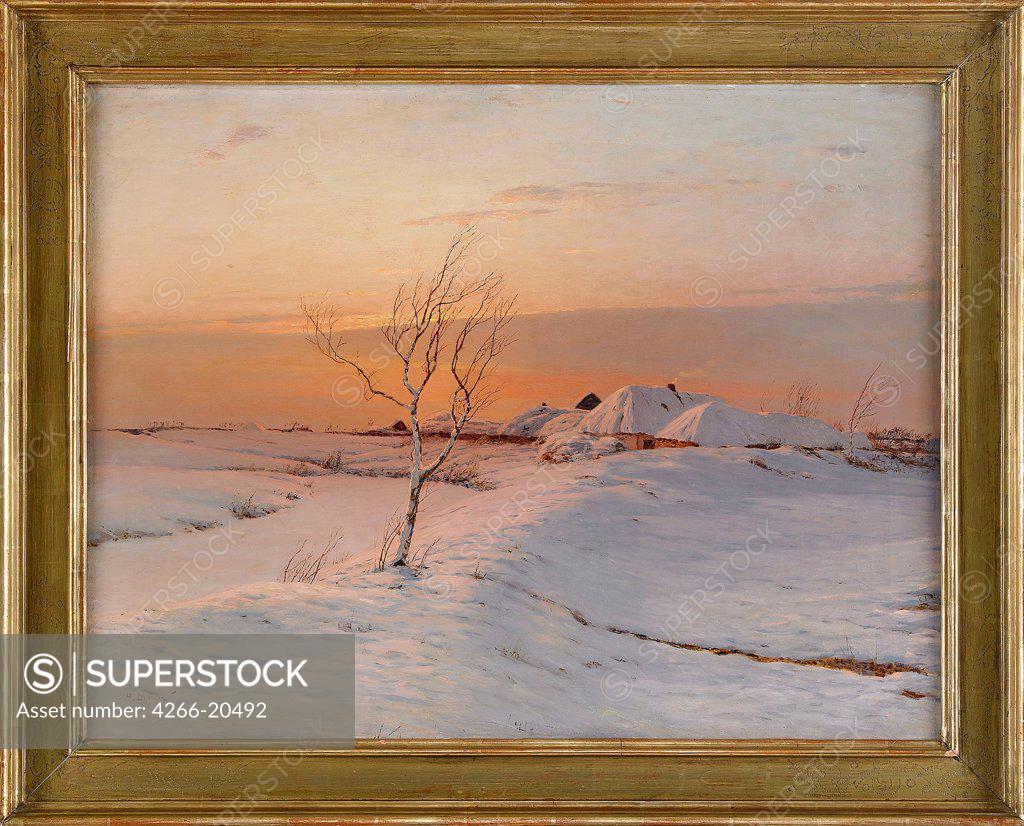 Stock Photo: 4266-20492 Winter Evening by Dubovskoy, Nikolai Nikanorovich (1859-1918)/ Private Collection/ 1895/ Russia/ Oil on canvas/ Realism/ 68x89/ Landscape