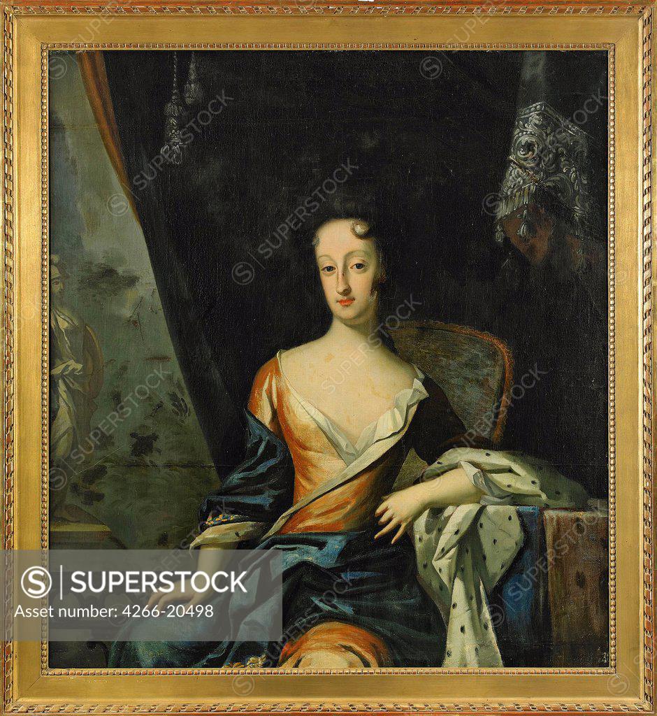 Stock Photo: 4266-20498 Portrait of Ulrika Eleonora (1688-1741), Queen of Sweden by Krafft, David, von (1655-1724)/ Private Collection/ Sweden/ Oil on canvas/ Baroque/ 117x106/ Portrait