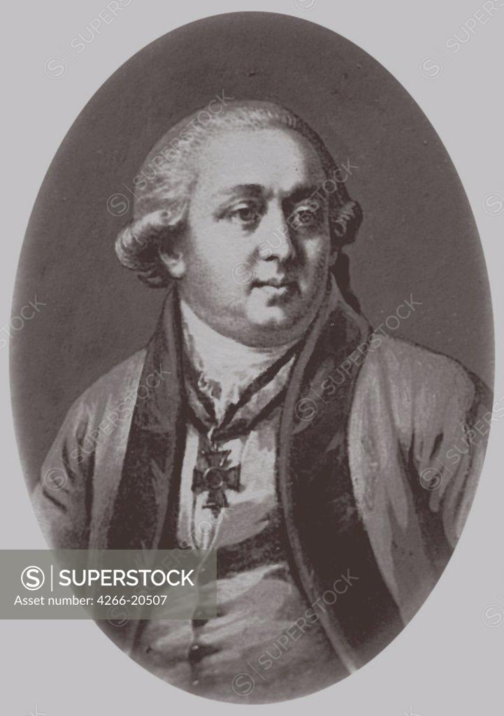 Stock Photo: 4266-20507 Portrait of the architect Ivan Yegorovich Starov (1745-1808) by Lushev, Andrey Mikhaylovich (1822-?)/ Private Collection/ 1870/ Russia/ Lithograph/ Classicism/ Portrait