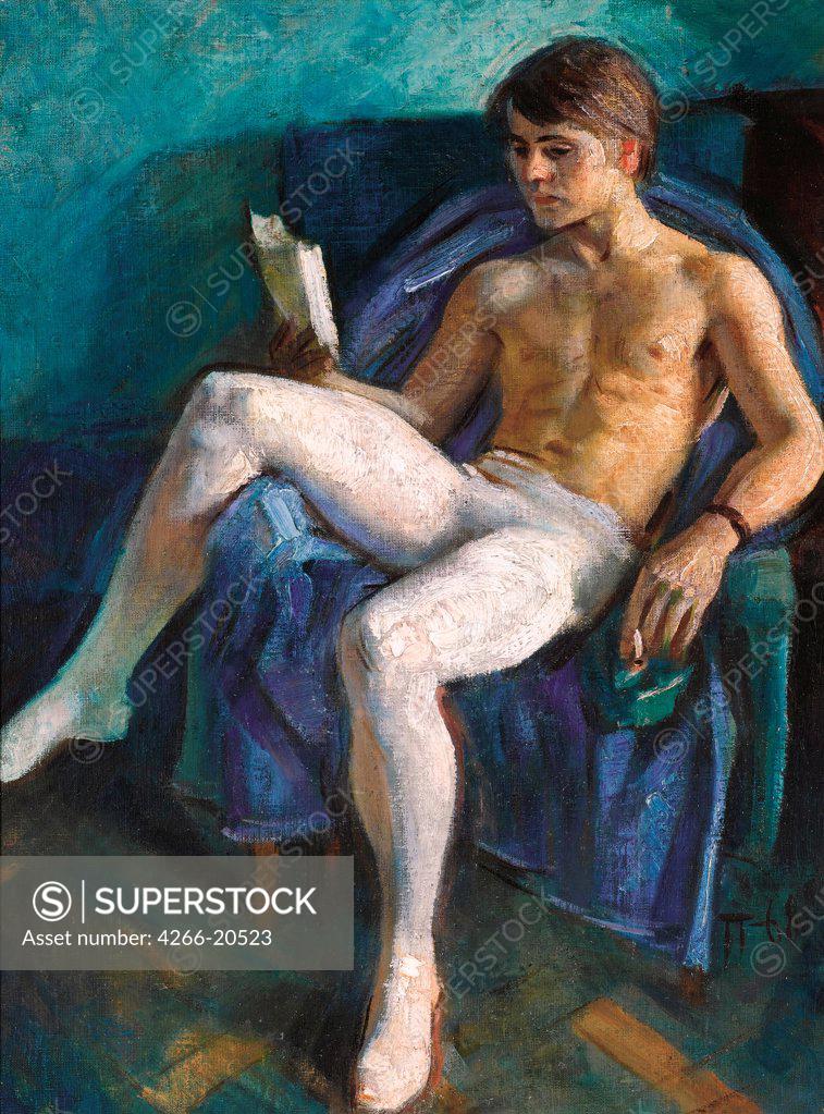 Stock Photo: 4266-20523 Portrait of Mikhail Baryshnikov by Pugachev, Yuri Vladimirovich (*1933)/ Private Collection/ 1968/ Russia/ Oil on canvas/ Modern/ 67,3x50,8/ Portrait