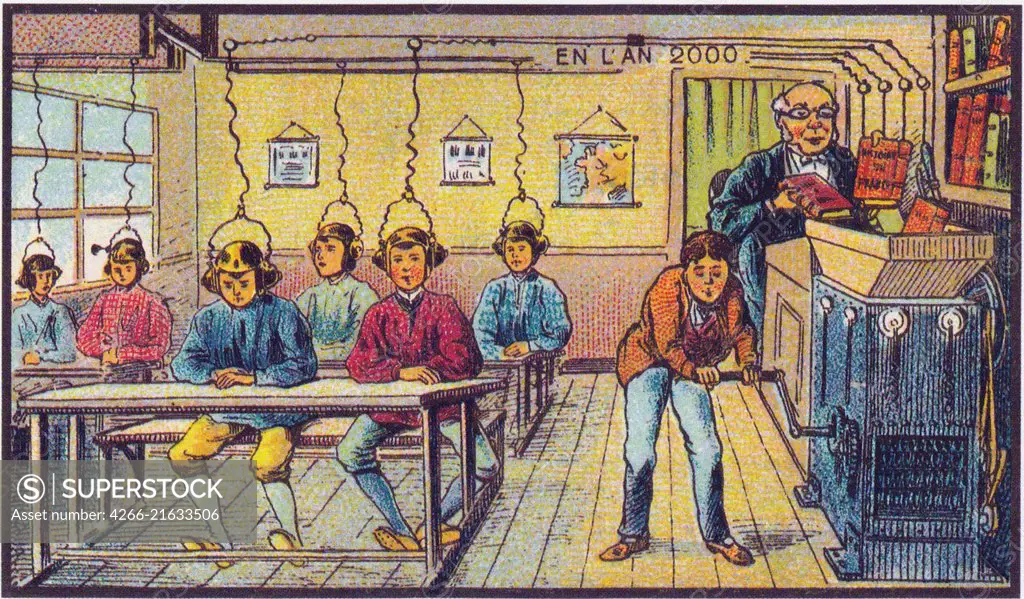 At school. From the series "Visions of the Year 2000", Côté, Jean-Marc (active End of 19th cen.)