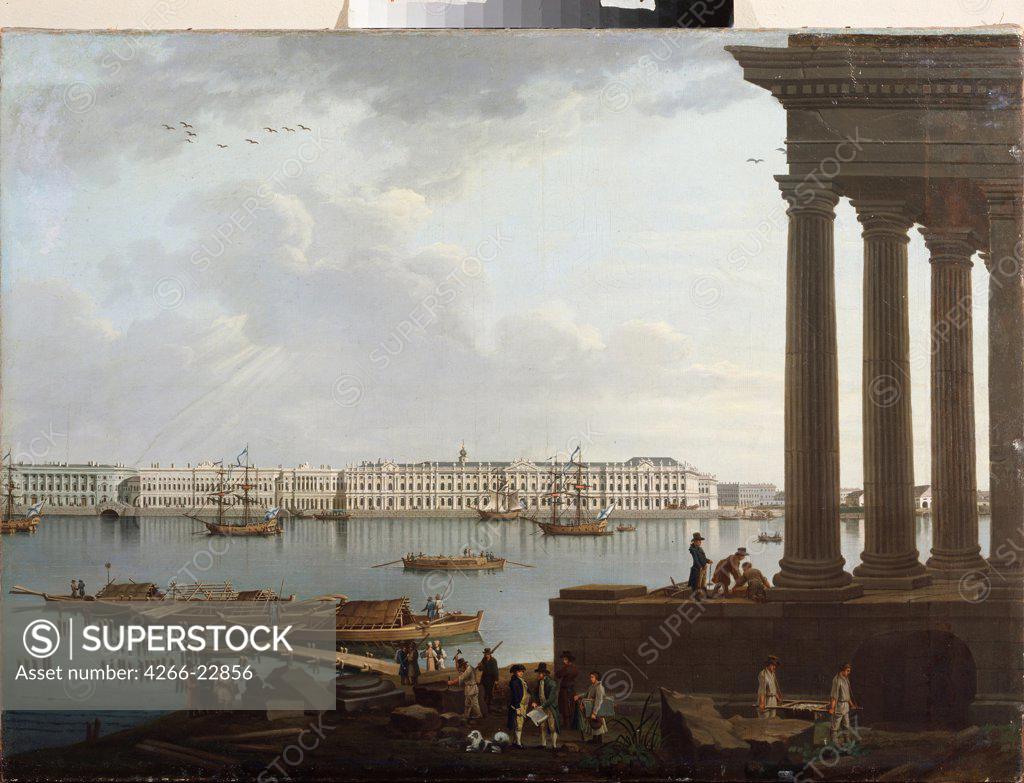 Stock Photo: 4266-22856 View of the Winter Palace in St. Petersburg by Paterssen, Benjamin (1748-1815)/ State Art Museum, Tyumen/ 1795/ Sweden/ Oil on canvas/ Classicism/ 69x94/ Landscape