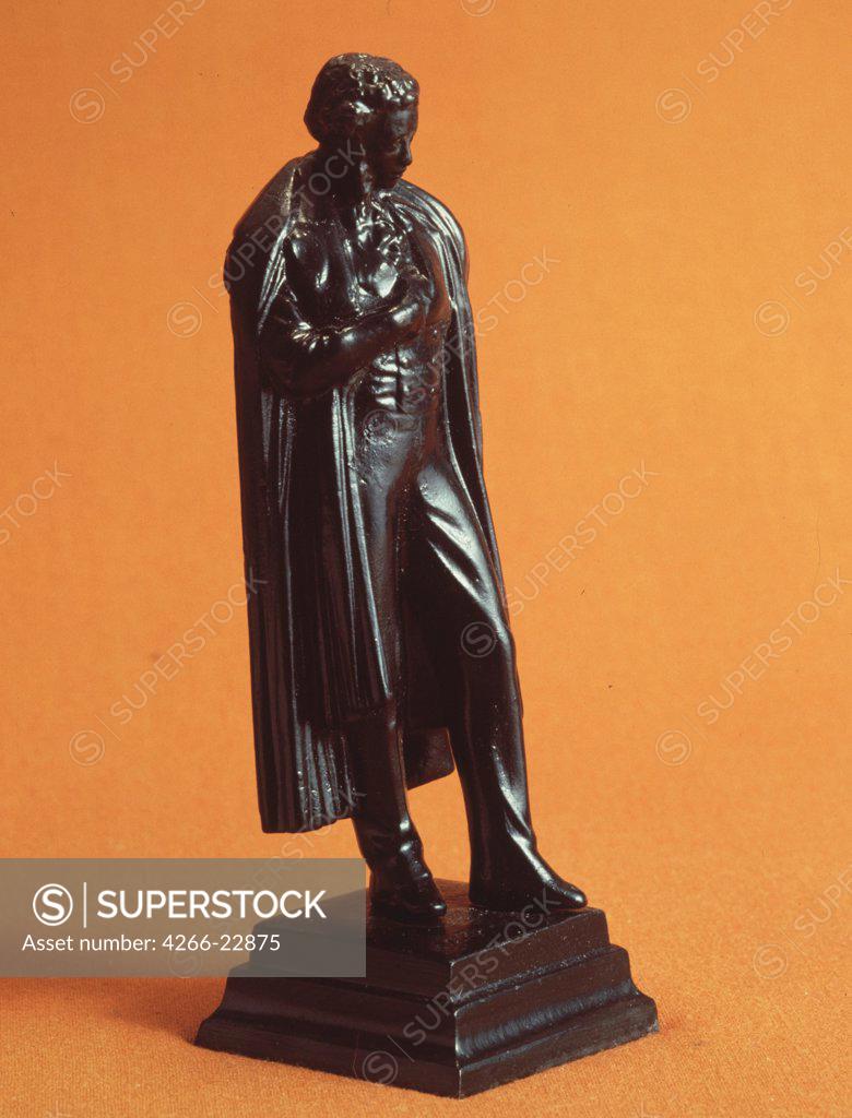 Stock Photo: 4266-22875 The Poet Alexander Puschkin by Russian master  / Russian Museum of Folk arts and crafts, Moscow/ Russia, Kasli near Tchelyabinsk/ Casting/ Applied Arts/ Objects