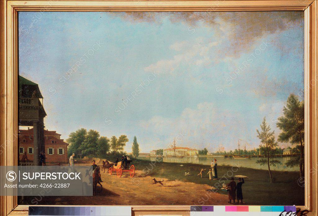 Stock Photo: 4266-22887 View of the Kamennoostrovsky (Stone Island) Palace in St. Petersburg by Paterssen, Benjamin (1748-1815)/ State Russian Museum, St. Petersburg/ 1804/ Sweden/ Oil on canvas/ Classicism/ 68x100/ Landscape