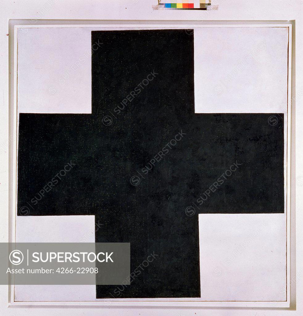 Stock Photo: 4266-22908 Black cross by Malevich, Kasimir Severinovich (1878-1935)/ State Russian Museum, St. Petersburg/ ca 1923/ Russia/ Oil on canvas/ Russian avant-garde/ 106x106/ Abstract Art
