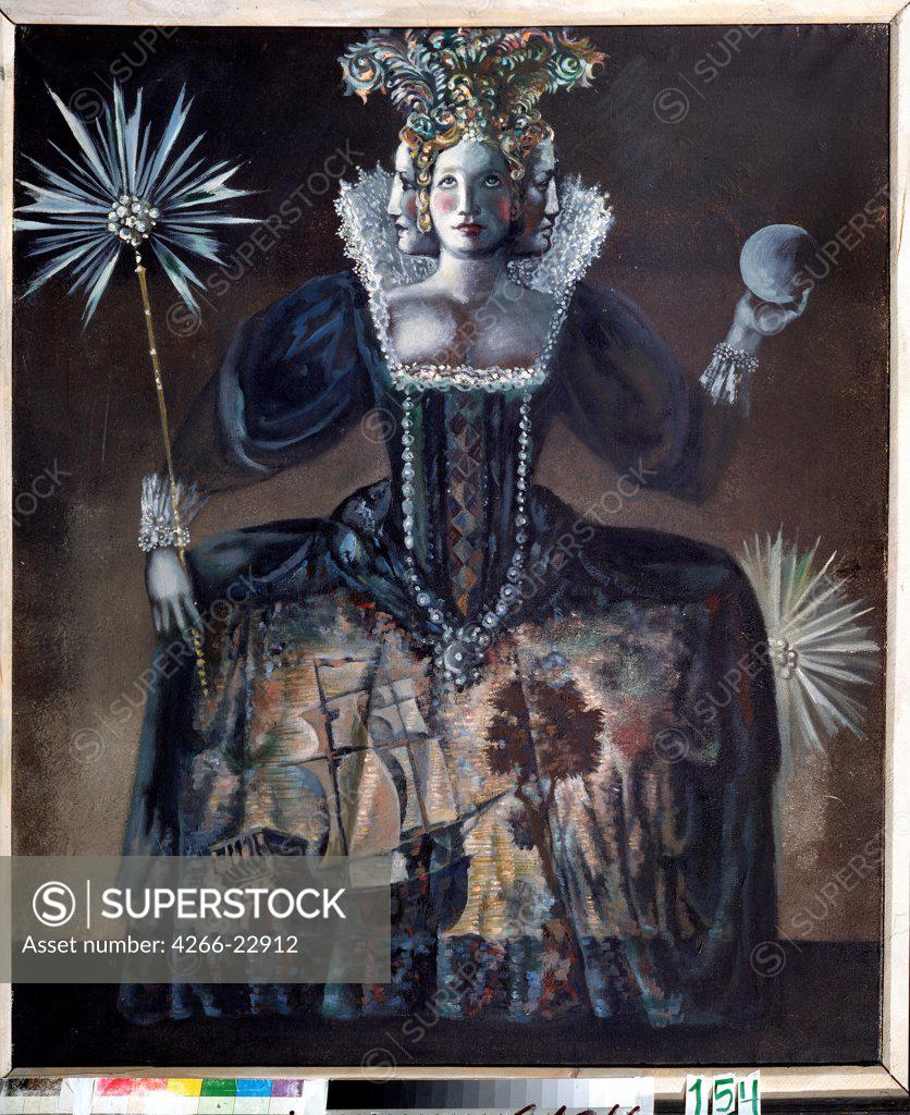 Stock Photo: 4266-22912 Costume design for the opera Giustino by G.F. Haendel by Levental, Valeri Jakovlevich (*1938)/ State Central M. Glinka Museum of Music, Moscow/ 1986/ Russia/ Oil on canvas/ Theatrical scenic painting/ 120x100/ Opera, Ballet, Theatre