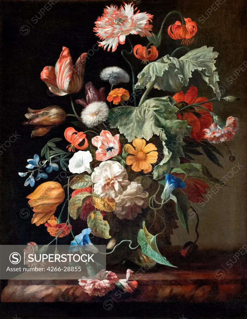 Still-Life with Flowers by Ruysch, Rachel (1664-1750) / Hallwylska Museet, Stockholm /Holland / Oil on canvas / Still Life / 70,5x58,5