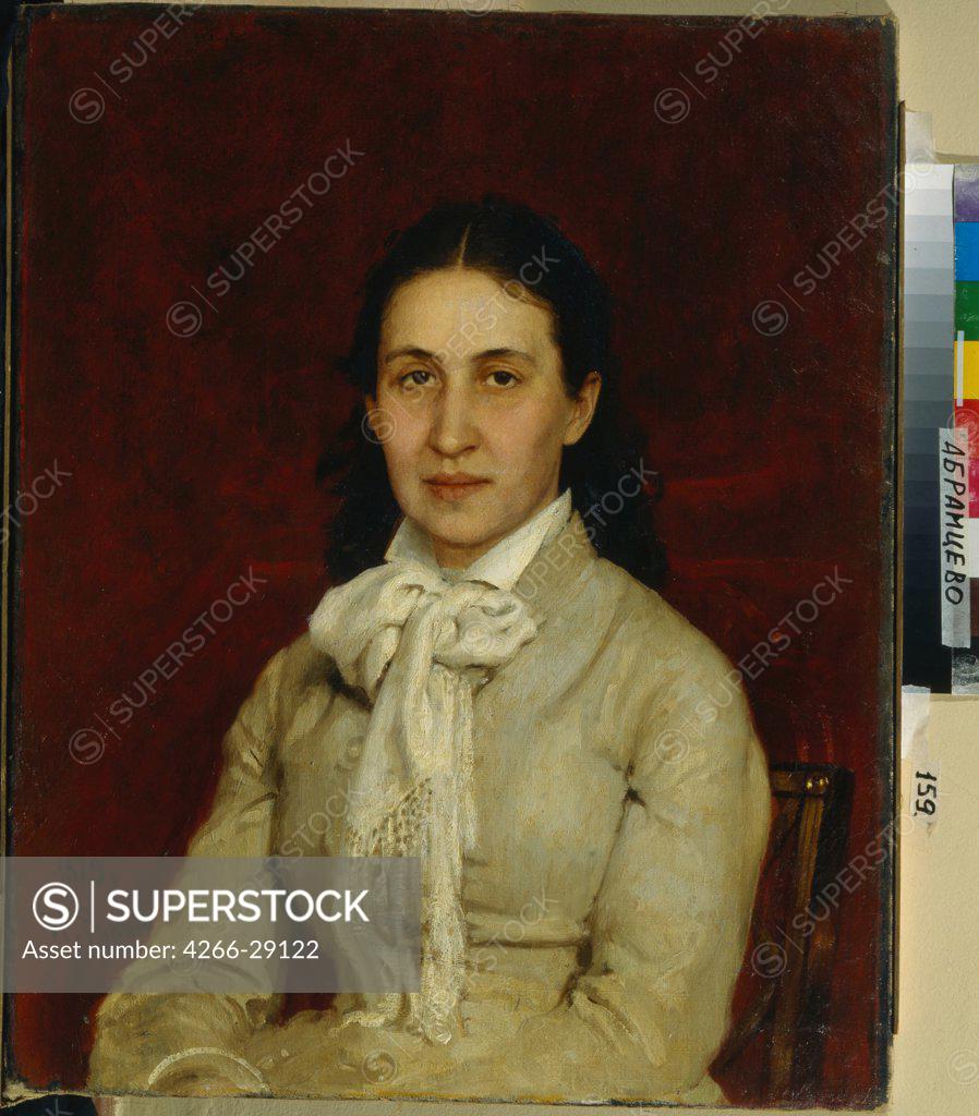 Stock Photo: 4266-29122 Portrait of Yelizaveta Grigoryevna Mamontova (1847-1908) by Repin, Ilya Yefimovich (1844-1930) / State Museum Abramtsevo Estate, near Moscow / 1878 / Russia / Oil on canvas / Portrait / 73x59