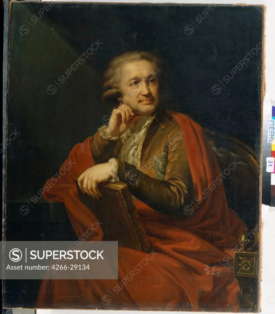Portrait of Prince Alexander Sergeevich Stroganov (1733-1811) by Lampi, Johann-Baptist von, the Elder (1751-1830) / State Art Gallery, Perm / 1793 / Austria / Oil on canvas / Portrait /