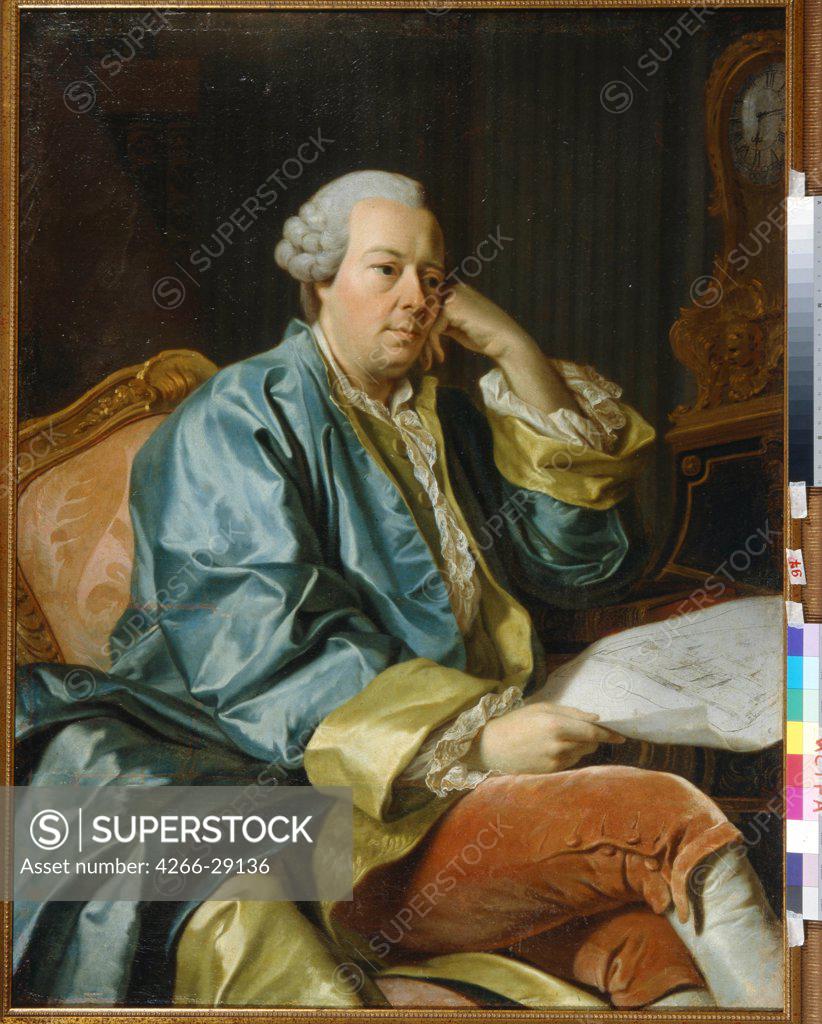 Stock Photo: 4266-29136 Portrait of Ivan Ivanovich Betskoi (1704-1795) by Roslin, Alexander (1718-1793) / State Museum of History, Architecture and Art New Jerusalem, Istra / 1770s / Sweden / Oil on canvas / Portrait /