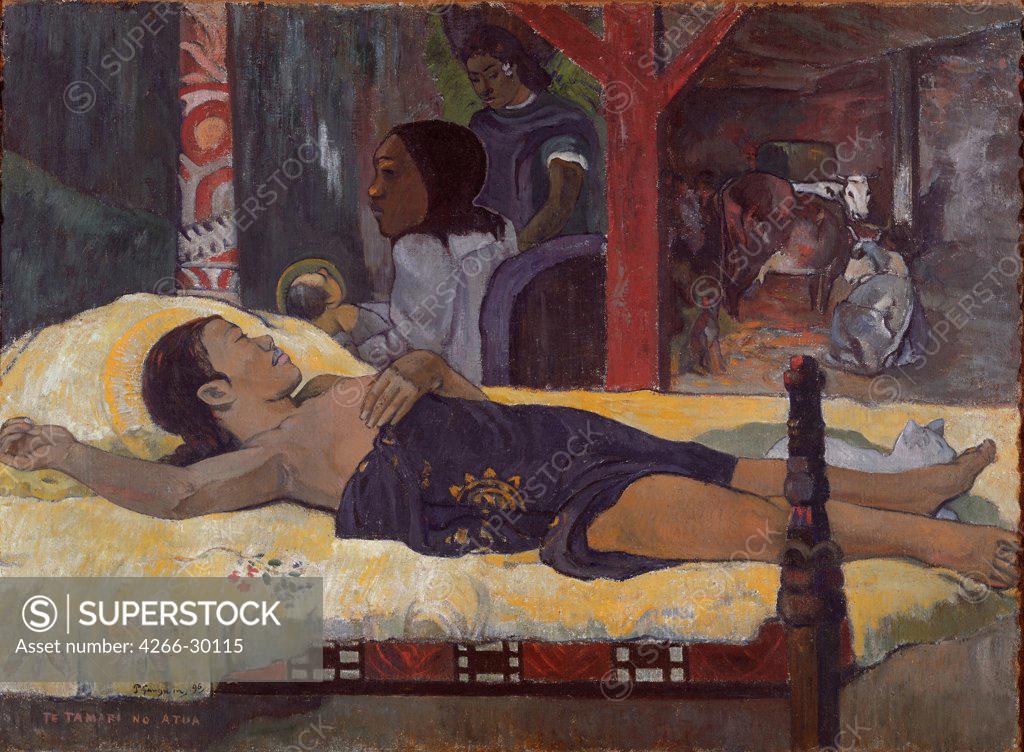 Stock Photo: 4266-30115 Son of God (Te Tamari no Atua) by Gauguin, Paul Eugene Henri (1848-1903) / Neue Pinakothek, Munich / 1896 / France / Oil on canvas / Bible / 96x128