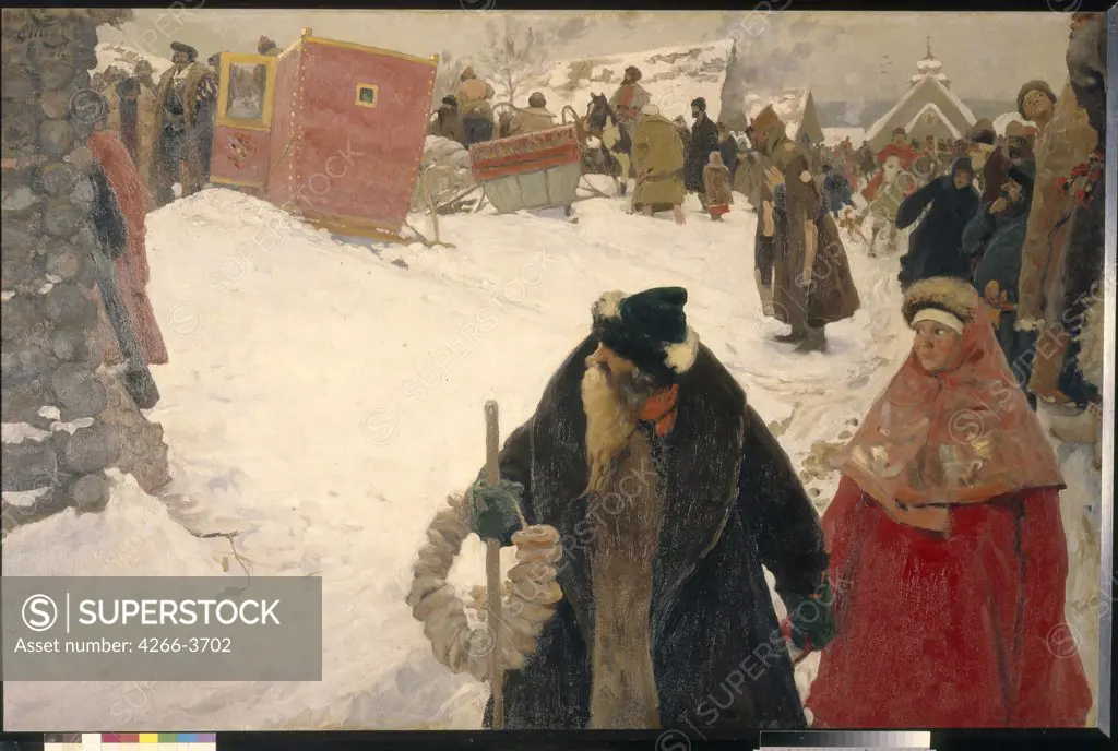 Market Place by Sergei Vasilyevich Ivanov, Oil on canvas, 1901, 1864-1910, Russia, Moscow, State Tretyakov Gallery, 152x232