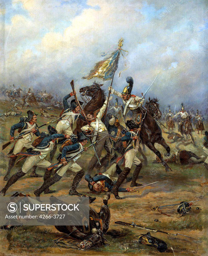 Stock Photo: 4266-3727 Napoleonic Wars by Viktor Viketyevich Masurovsky, Oil on canvas, 1859-after 1923, Russia, Bryansk, Regional Art Museum,
