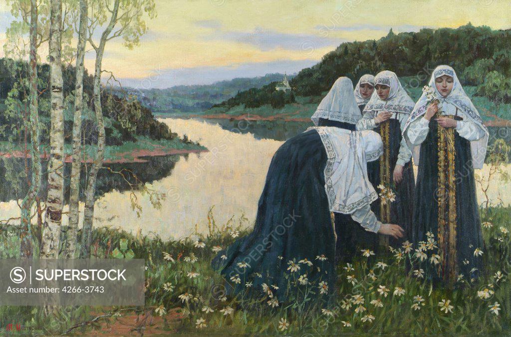 Stock Photo: 4266-3743 Nesterov, Mikhail Vasilyevich (1862-1942) Private Collection 1920 88,5x134 Oil on canvas Symbolism Russia 