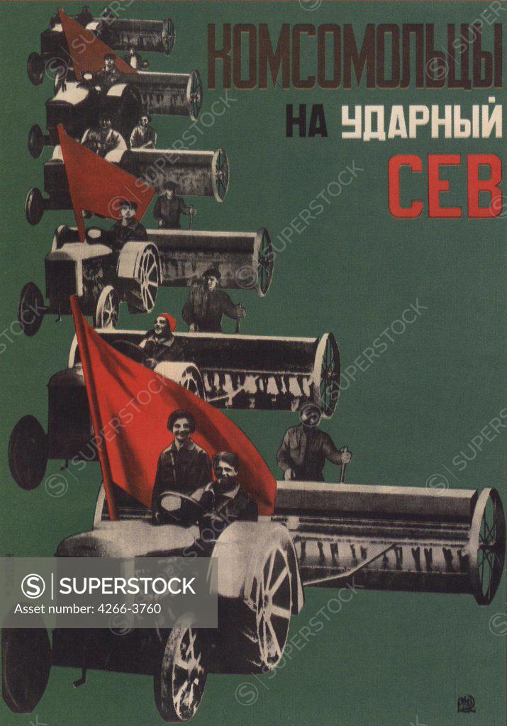 Stock Photo: 4266-3760 Propaganda poster by Gustav Klutsis, Color lithograph, 1931, 1895-1938, Russia, Moscow, Russian State Library,