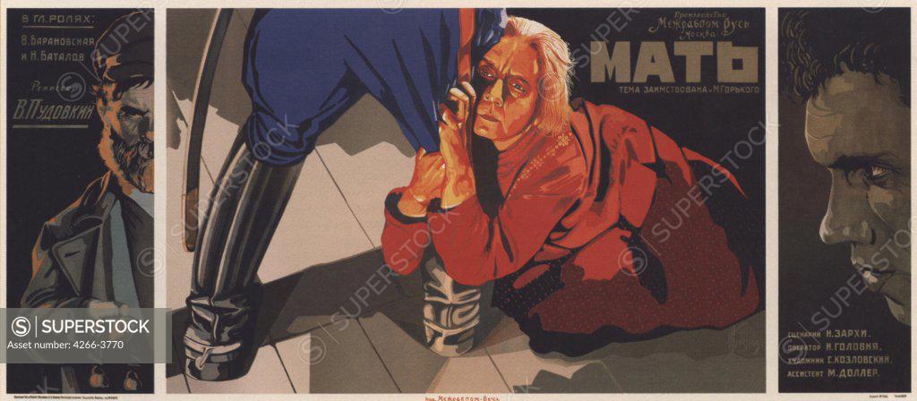Stock Photo: 4266-3770 Movie poster by Israil Davidovich Bograd, Color lithograph, 1926, 1899-1938(?), Russia, Moscow, Russian State Library,