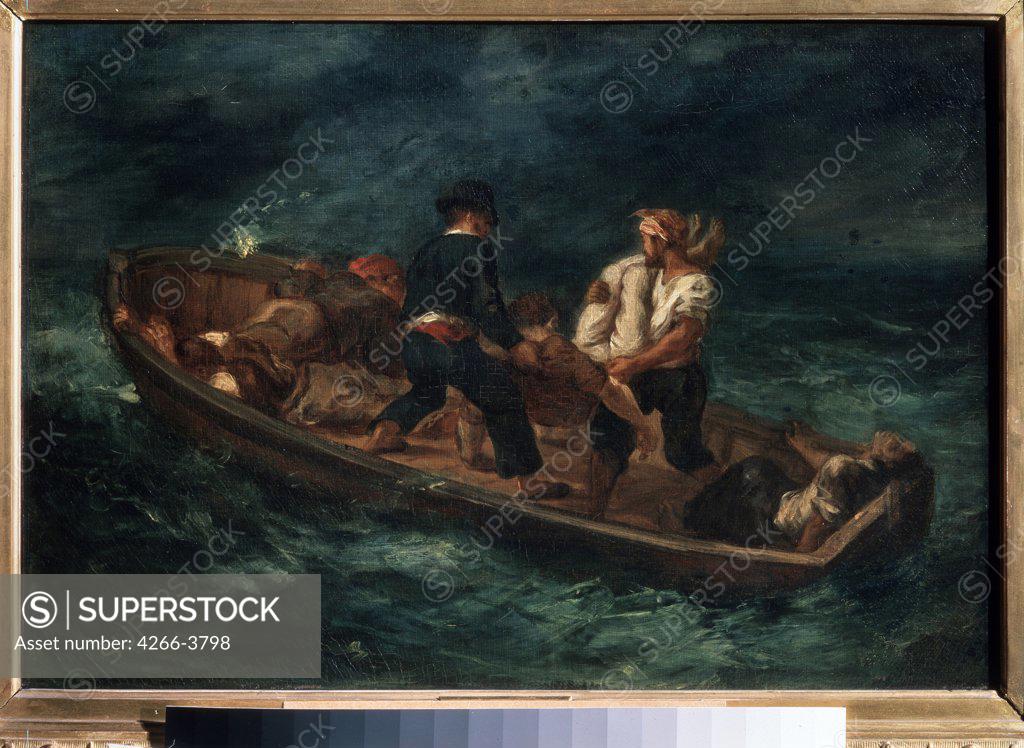 Stock Photo: 4266-3798 After Storm by Eugene Delacroix, Oil on canvas, 1847, 1798-1863, Russia, Moscow, State A. Pushkin Museum of Fine Arts, 36x57