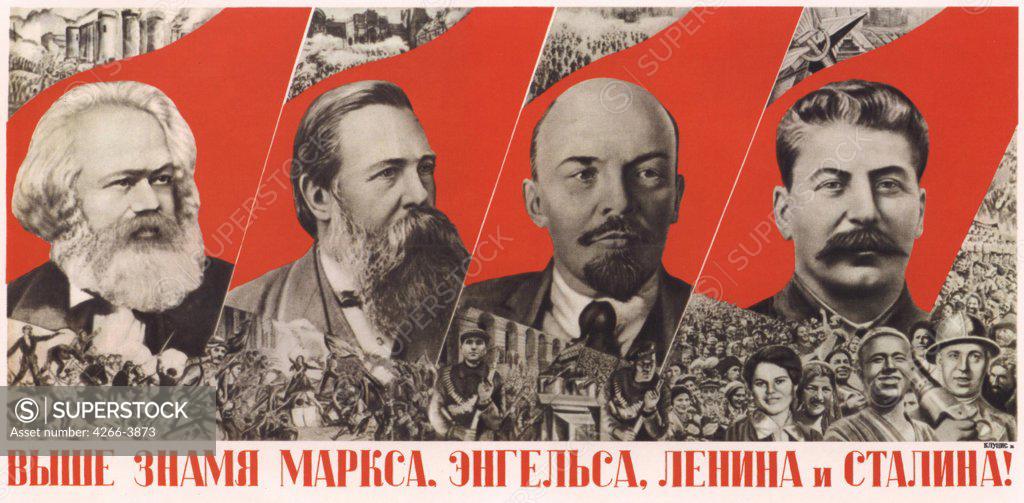 Stock Photo: 4266-3873 Gustav Klutsis, Color lithograph, 1936, Soviet political agitation art Russia History, Poster and Graphic design Poster, 1895-1938, Russia, Moscow, Russian State Library,
