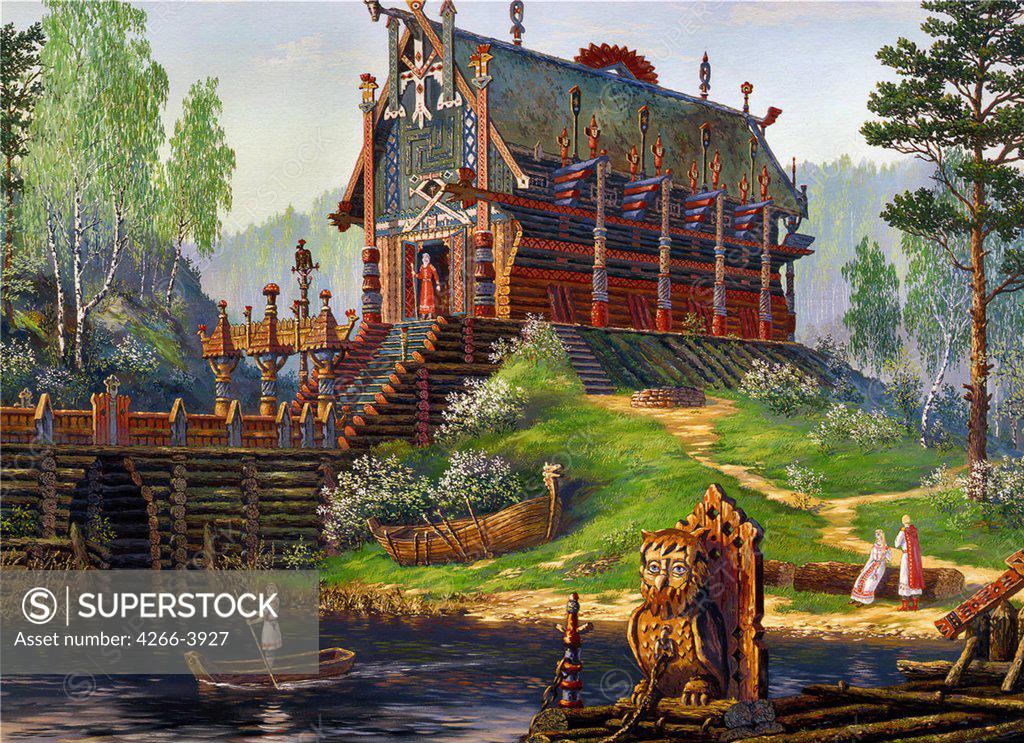 Stock Photo: 4266-3927 Ivanov, Vsevolod Borisovich (*1950) Private Collection Oil on canvas Modern Russia Mythology, Allegory and Literature 