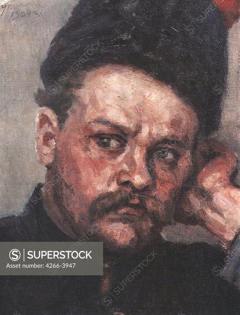 Stock Photo: 4266-3947 Portrait of Stepan Razin by Vasili Ivanovich Surikov, oil on canvas, 1909, 1848-1916, Russia, St. Petersburg, State Russian Museum