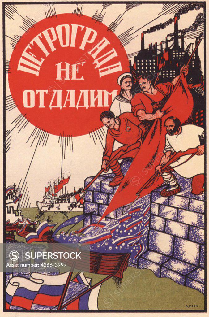 Stock Photo: 4266-3997 Moor, Dmitri Stachievich (1883-1946) Russian State Library, Moscow 1919 Colour lithograph Soviet political agitation art Russia History,Poster and Graphic design Poster