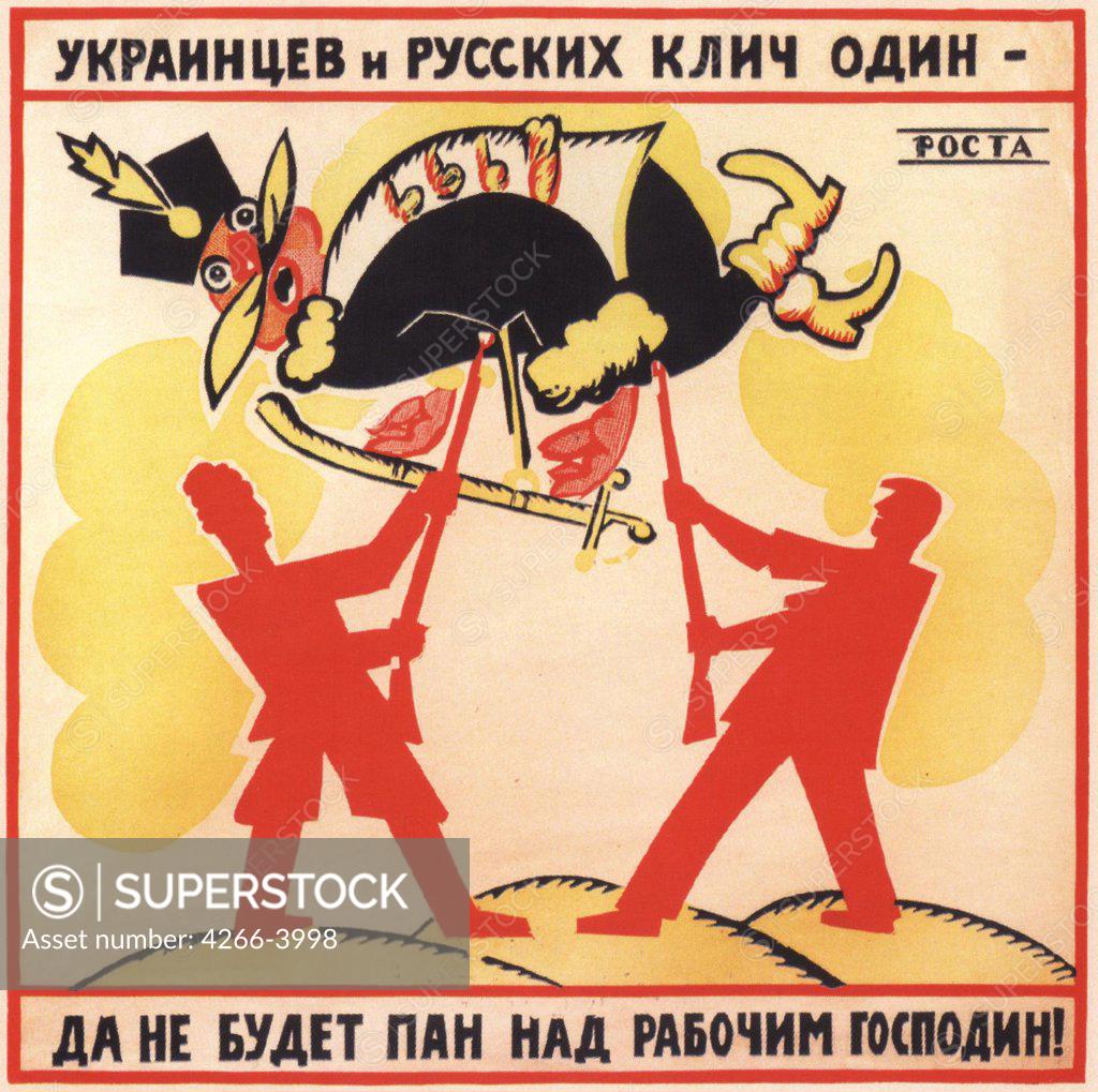 Stock Photo: 4266-3998 Russian politician poster by Vladimir Vladimirovich Mayakovsky, colour lithograph, 1920, 1893-1930, Russia, Moscow, Russian State Library