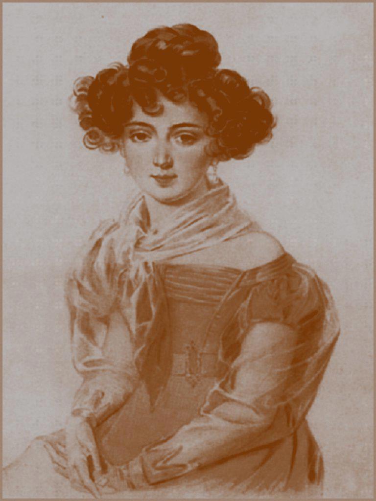 Varvara Arkadyevna Nelidova (1814-1897) by Anonymous  / Private Collection/ 1830s/ Lithograph/ Romanticism/ Portrait