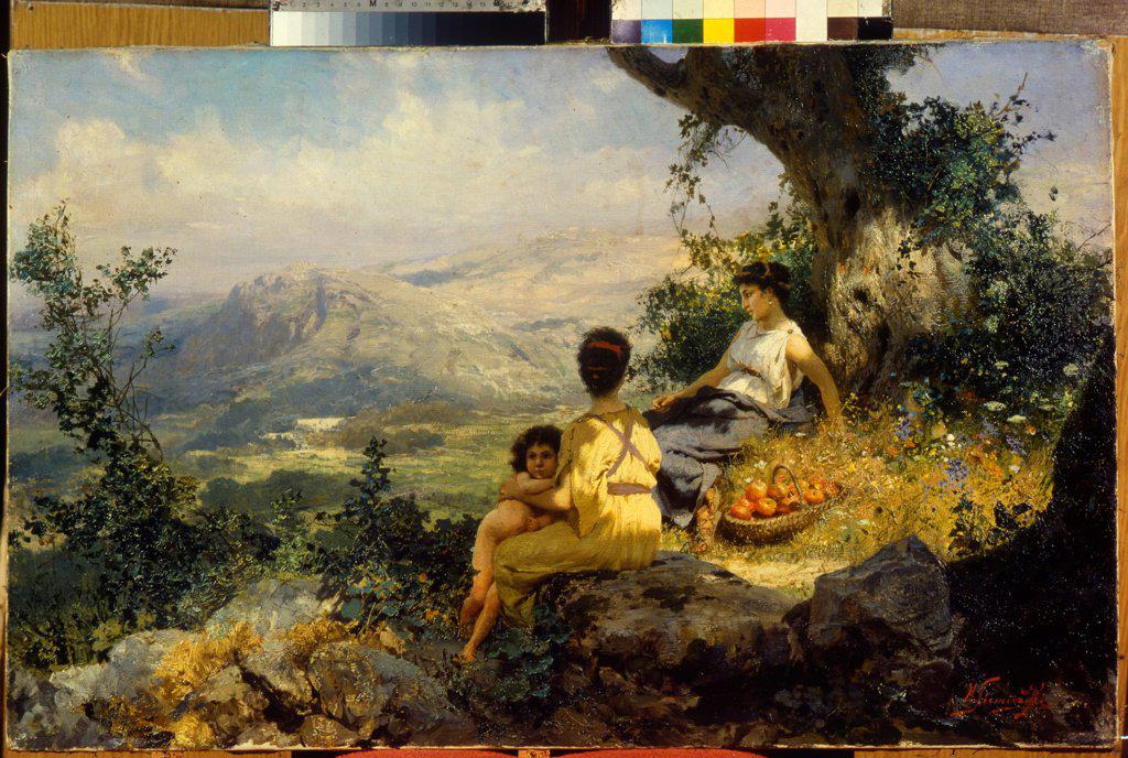 The Rest by Siemiradzki, Henryk (1843-1902)/ State Art Gallery, Lviv/ 1896/ Poland/ Oil on canvas/ Academic art/ 51x81/ Genre