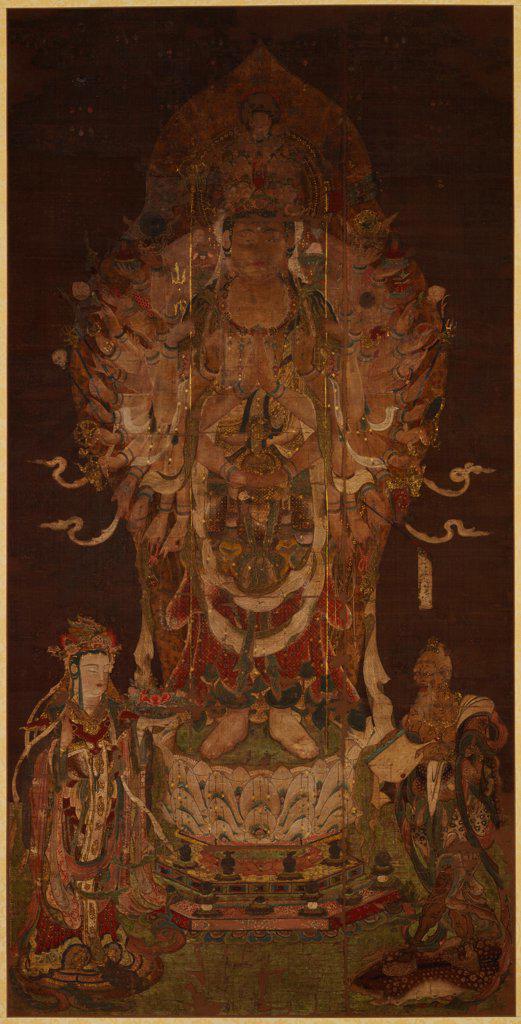 Senju Kannon by Anonymous  / Tokyo National Museum/ 12th century/ Japan/ Tempera on silk/ The Oriental Arts/ 138x69,4/ Mythology, Allegory and Literature