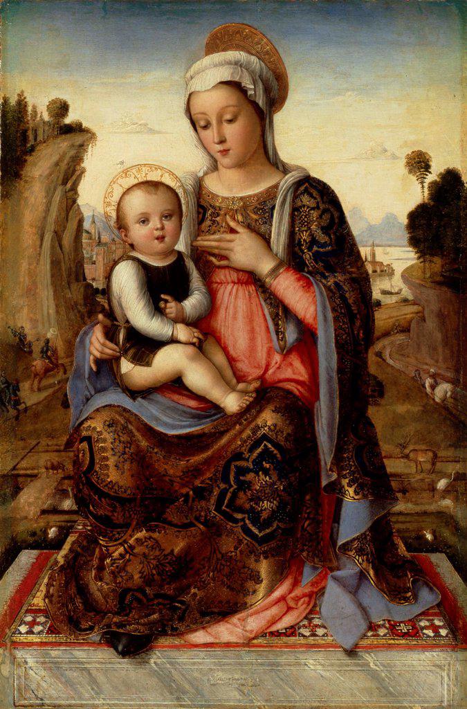 Virgin and child by Venetian master  / State Hermitage, St. Petersburg/ 15th century/ Italy, Venetian School/ Oil on canvas/ Renaissance/ 58x38/ Bible